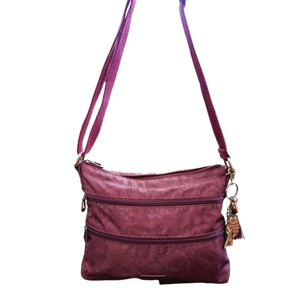 Sakroots Artists Circle Metro Crossbody Shoulder Bag Purple Lavender Girl Women